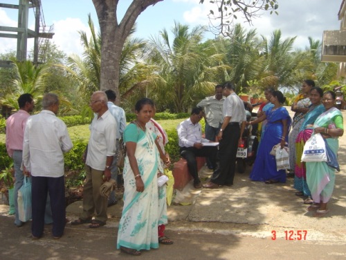Collecting farm inputs at KVK, Goa